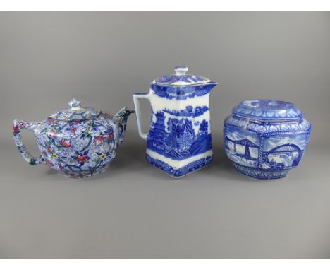 Miscellaneous Vintage English Porcelain, including four Ringtons Ltd items (two coffee pots, a tea pot and tea caddy) and a M