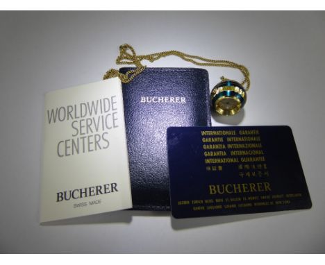 A Bucherer Pendant Watch on Chain. The watch with original box and papers.