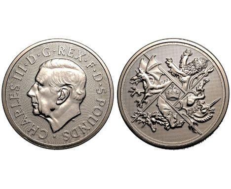UNITED KINGDOM. Charles III, 2022-. Silver 5 Pounds, 2024. Royal Mint. The Royal Mint’s Four Nations 2024 Bullion Coin Range 
