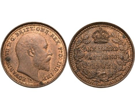 UNITED KINGDOM. MALTA. Edward VII, 1901-10. Bronze 1/3 Farthing, 1902. Royal Mint (Tower Hill). Obv: EDWARDVS VII D: G: BRITT