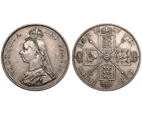 UNITED KINGDOM. Victoria, 1837-1901. Silver Double Florin, 1887. Royal Mint. Jubilee bust of Queen Victoria facing left; VICT