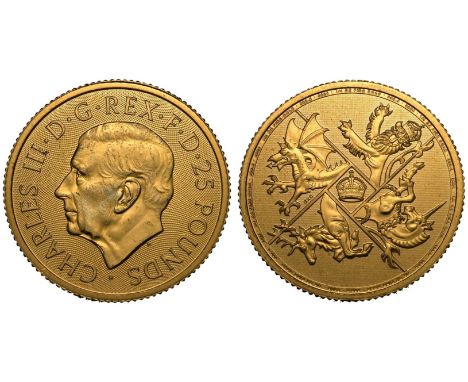 UNITED KINGDOM. Charles III, 2022-. Gold 25 Pounds, 2024. Royal Mint. The Royal Mint’s Four Nations 2024 Bullion Coin Range s