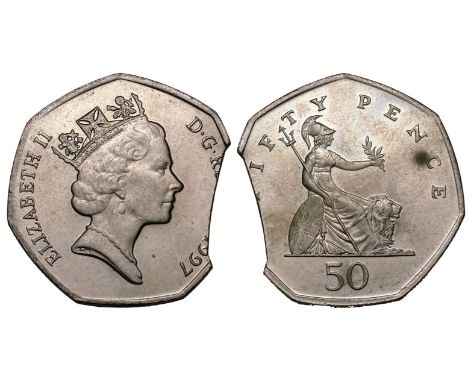 UNITED KINGDOM. Elizabeth II, 1952-2022. CuproNickel 50 Pence, 1997. Royal Mint. Third crowned portrait of HM Elizabeth II fa