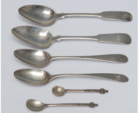 Scottish Provincial Silver - a Fiddle pattern teaspoon, Joseph Pozzi &amp; Robert Stewart, Elgin c.1840; a Fiddle and Shell p