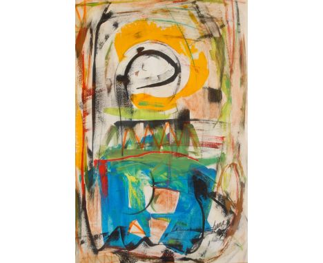 Shana Dominguez (Abstract)Cartman signed, titled label to verso, mixed media on paper, 89.5cm x 58.5cm 