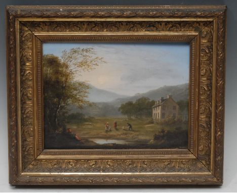 Alexander Naysmyth (1758-1840)Children Playing before a Country Houseoil on mahogany panel, 18cm x 23cmProvenance: Purchased 