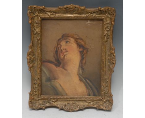 Italian School (early 19th century)After the Old Master, Study of a Baroque Headoil on mahogany panel, 22cm x 17.5cm 