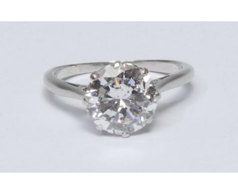A diamond solitaire ring, round old brilliant cut diamond , measuring approximately 8.25mm x 4.71mm,  calculated approximate 