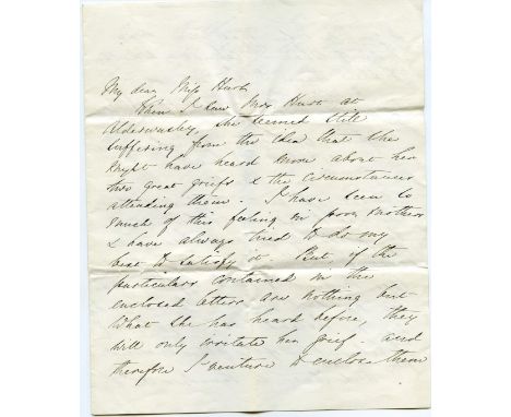 Florence Nightingale OM, RRC, DStJ (1820-1910) - a three-page ink manuscript autograph letter to Miss Hurt of Chace Cliffe, a