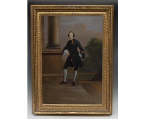 Arthur Devis (1712-1787)Portrait of Lascelles Raymond Iremonger, full-length by a Classical portico, a Picturesque parkland i