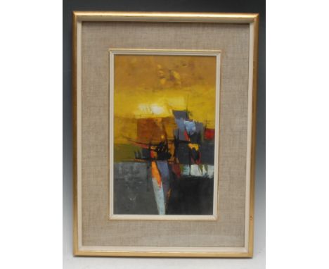 Donald Hamilton Fraser, RA (1929-2009)Abstract Study, Vertical Landscape with Yellow Skyinscribed, titled and dated January 1