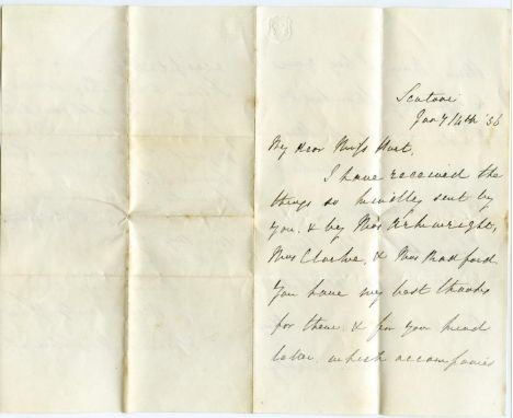 Florence Nightingale OM, RRC, DStJ (1820-1910) - a three-page ink manuscript autograph letter, addressed from Scutari [Hospit