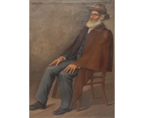 Georges Petit (French, late 19th century/early 20th century)Portrait of an Elderly Gentleman, full-length, seated on a chairs