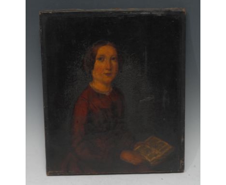 English School (19th century)Portrait of a Lady with a Bookoil on canvas, 36cm x 31cm 