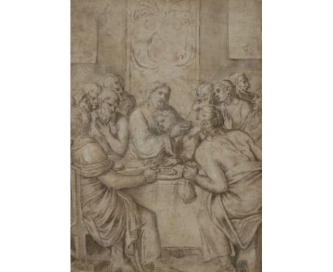 Old Master School (late 17th/early 18th century)The Last Supperpen and ink on paper, 25cm x 18cm Provenance: with the Walker 