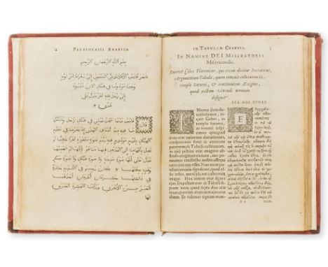 NO RESERVE Arabic and Greek printing.- Elichmann (Johann) Tabula Cebetis Graece, Arabice, Latine. Item Aurea Carmina Pythagor