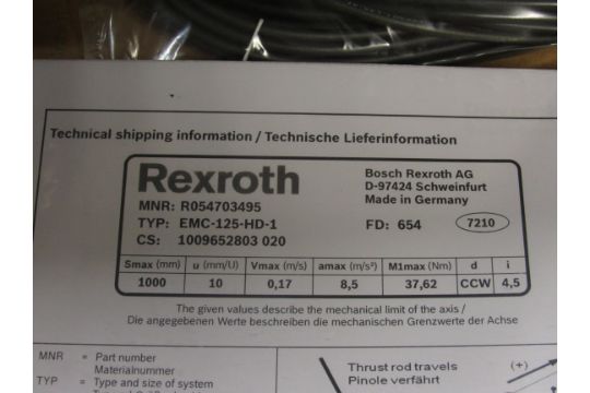 Bosch Rexroth Ag R054703495 Emc 125 Hd 1 Electromechanical Heavy