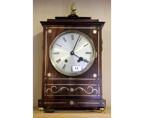 An early 19th Century brass inlaid mahogany bracket clock, H. 50cm.