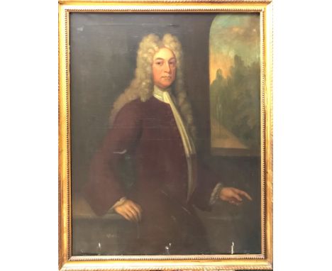 A large 18th century oil on canvas portrait of a gentleman, British school, 103 x 139cm.