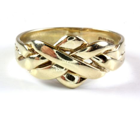 A 9ct yellow gold ring, approx. 3.6gr, (S).