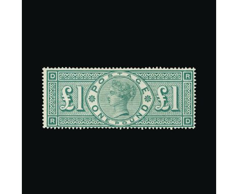 Great Britain - QV (surface printed) : (SG 212) 1891 £1 green, RD, centred to SE, small patch of gum dis-coloured by hinge, s