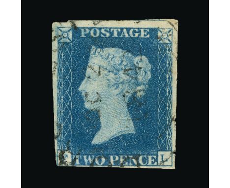 Great Britain - QV (line engraved) : (SG 5h) 1840 2d blue, plate 2, FL, 4 tiny to large margins, light TOWN CDS cancel, fine 