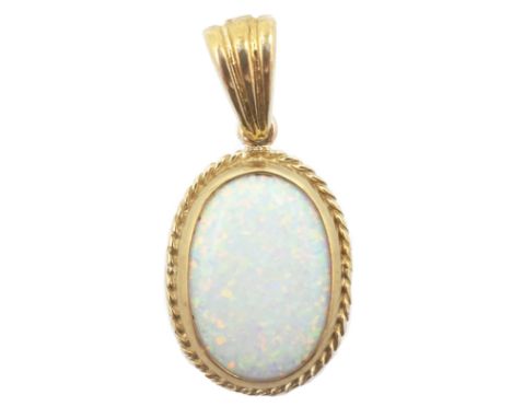 9ct gold opal pendant stamped 375   Condition Report   Click here for further images, condition, auction times & delivery cos