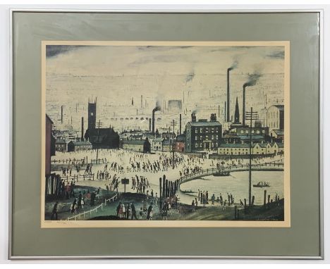 Laurence Stephen Lowry (1887-1976) An Industrial Town, pencil signed limited edition lithograph 467/500 (frame size 76.5cm x 