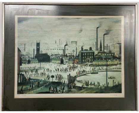Laurence Stephen Lowry (1887-1976) An Industrial Town, pencil signed limited edition lithograph 461/500 (frame size 76.5cm x 