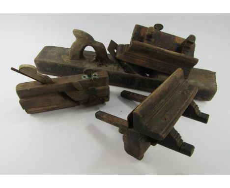 Victorian and later moulding planes, saws and other tools, (qty).