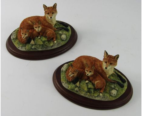 Two Border Fine Arts sculptures modelled as Family Portrait, boxed with certificate.