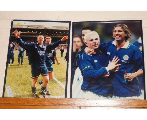 Leicester City interest, four original large colour photographs depicting post match scenes from Worthington Cup Final 27/02/