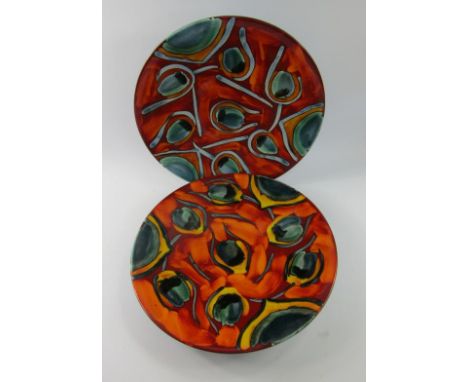 Two modern Poole Pottery chargers, 41cm diameter.