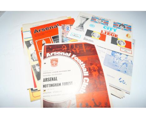 A collection of various football programmes, including Celtic versus Real Madrid, Challenge Match 1962, Charity Football Matc