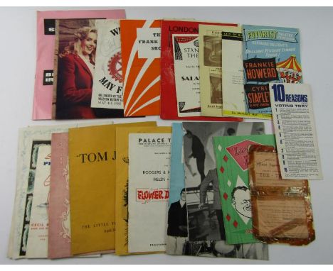 Theatrical and other ephemera, The Rotary International May Festive Wigston, partially signed, signed Frank Ifield programme,