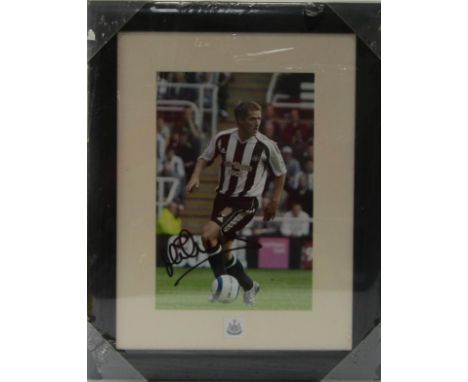 Michael Owen signed photographic print, Newcastle United Official Club Shop Production.