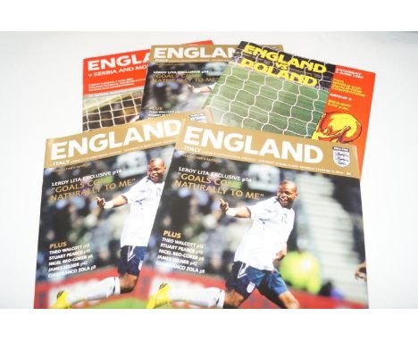 England Football programme for England versus Serbia Montenegro,  3rd June 2003 and ticket stub, and others, and a Euro 96 pr