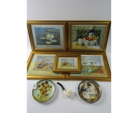 A Goebel Artis Orbis Vincent Les Tournesols saucer, 16cm dia., and another, and a quantity of various similar wall plaques, a