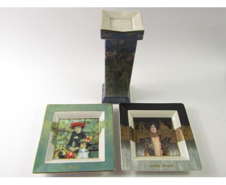 A Goebel Artis Orbis Charles Rene Mackintosh limited edition obelisk, no. 003/1000, printed marks beneath, 32cm high, and two