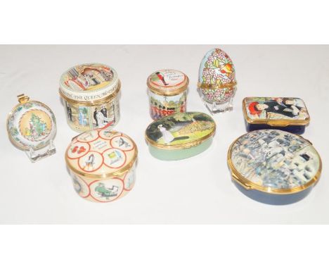 Halcyon Days enamel boxes, including Christmas, Royal Commemorative and Annual boxes, (qty).