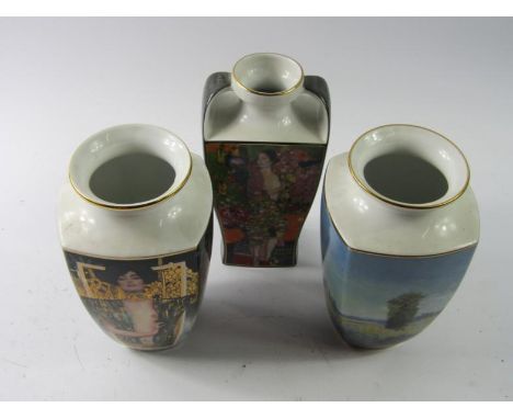 A Goebel Arts Orbis limited edition Gustav Kilmt Judith I vase, limited edition 0171/1500, printed marks beneath, 22cm high, 