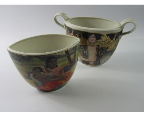 A Goebel Artist Orbis R Guilguier Dux Tahitiennes limited edition vase, no. 0210/1500 beneath, 21cm high, another after Gusta