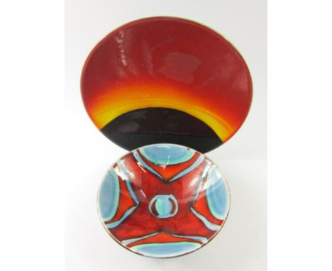 A Poole Pottery Eclipse charger, 35cm diameter, boxed, and a Delphis pattern bowl, 26.5cm diameter, (2).
