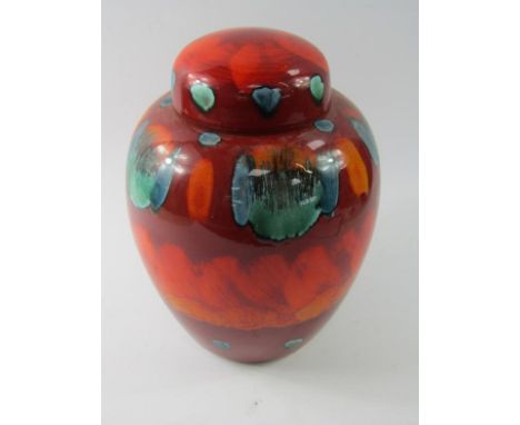A large Poole Pottery ovoid vase, 28cm high.