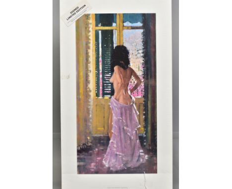 ROBERT KING (BRITISH 1936), 'Andalucian Window', a Limited Edition print of a semi nude female, 39/295, signed to lower right