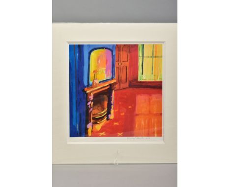 MARTIN DECENT (BRITISH CONTEMPORARY), 'The New Room', a Limited Edition print of a colourful interior, 60/195, signed to lowe