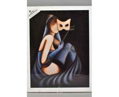 PASCALE BIGOT (FRENCH/BRITISH CONTEMPORARY), 'Tresor/Treasure', a Limited Edition print of a masked female, 40/295, signed to