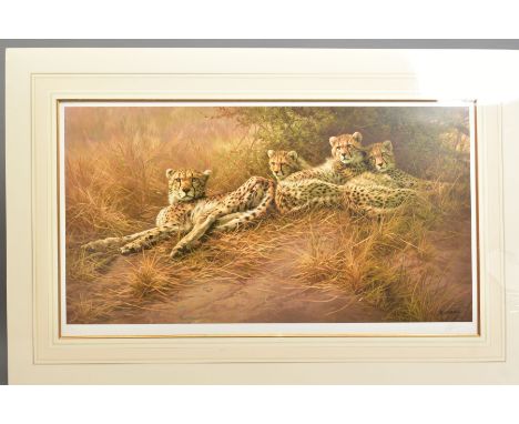 DICK VAN HEERDE (DUTCH 1954), 'Built for Speed', a Limited Edition print of Cheetah's, 272/500, signed to lower margin, mount