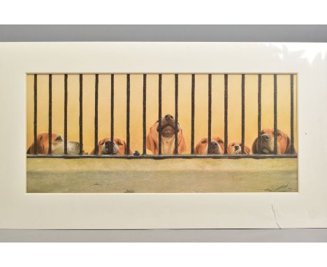 JOHN SILVER (BRITISH CONTEMPORARY), 'Jailhouse Rock', a Limited Edition print of Hounds, 4/395, signed bottom right, with cer