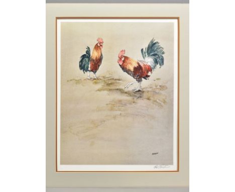 ERIC STURGEON (BRITISH 1920-2001), 'The Rivals', a Limited Edition print of a pair of Cockerels, 394/850, signed to lower mar
